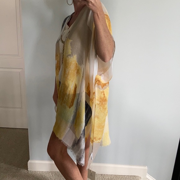 Yellow, Tan & Gray Print Boho Kimono - Picture 6 of 6